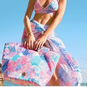 Lilly Pulitzer Roar of the Seas Pareo Sarong Beach Wrap Coverup Scarf